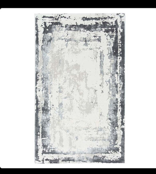 Covor Modern Abstract Gri-Alb